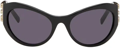 Givenchy Black 4g Sunglasses In Shiny Black / Smoke