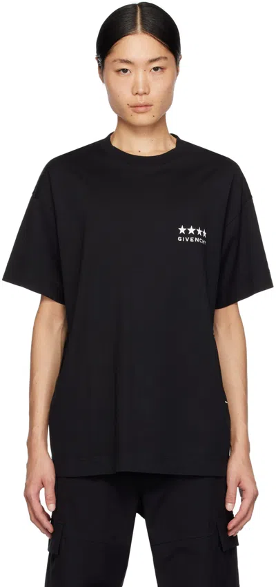 Givenchy Black 4g T-shirt In 001-black