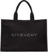 Givenchy Logo Embroidered Canvas Tote In 001-black