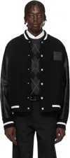Givenchy Black 4g Varsity Bomber Jacket In 001-black