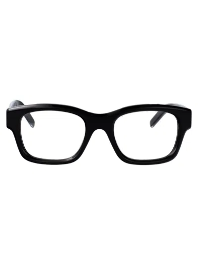 Givenchy Black Acetate Glasses In Metallic