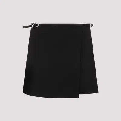 Givenchy Black Acetate Mini Wrap Voyou Skirt