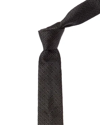 Givenchy Black All Over 4g Jacquard Silk Tie