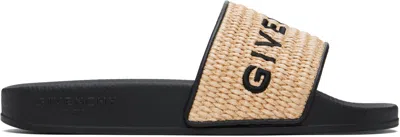 GIVENCHY BLACK & BEIGE SLIDE SANDALS