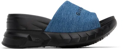 Givenchy Marshmallow Denim Platform Sandals In Blue