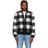 Givenchy Wool-blend Check-pattern Fleece Jacket In Blue