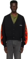 GIVENCHY BLACK & RED EMBROIDERED CARDIGAN