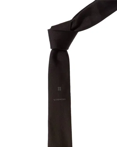 Givenchy Black & Titanium 4g Silk Tie