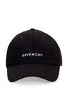 GIVENCHY GIVENCHY BLACK AND WHITE COTTON BLEND BASEBALL CAP
