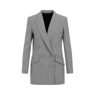 Givenchy Black And White Double Breast Wool Jacket In Multi