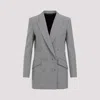 Givenchy Black And White Double Breast Wool Jacket In Black
