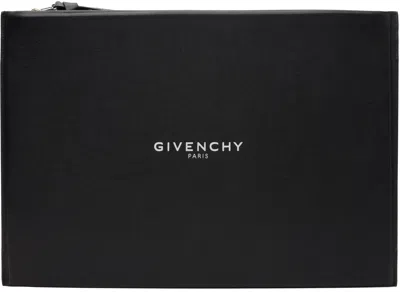 Givenchy Black Antigona Stamped Large Leather Pouch In Pattern