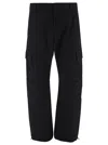 GIVENCHY GIVENCHY BLACK ARCHED CARGO PANTS WITH LOGO EMBROIDERY IN COTTON MAN