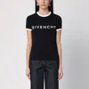 Givenchy Black Crewneck T-shirt With Logo Lettering On The Front And 4g Logo On The Rear In Cotton S In Black