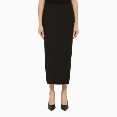 Givenchy Black Asymmetrical Wool Skirt