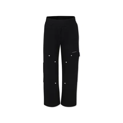Givenchy Kids' Black Beanie For Boys With Stars And Logo In Nero