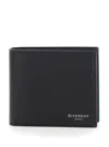 Givenchy Black Bi-fold Wallet With Logo Lettering On The Front In Grained Leather Man In Black