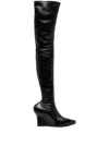 Givenchy Black Black Leather Over The Knee Boots In Black