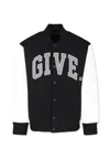 Givenchy Black Bomber Jacket For Kids With Logo In Black