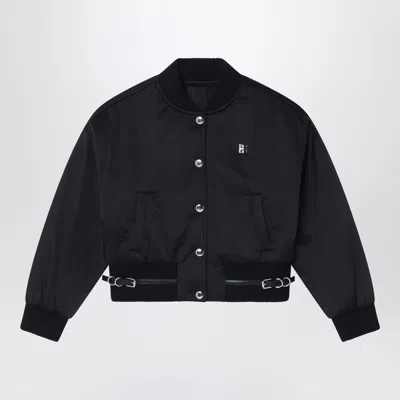 GIVENCHY GIVENCHY BLACK BOMBER JACKET IN COTTON BLEND