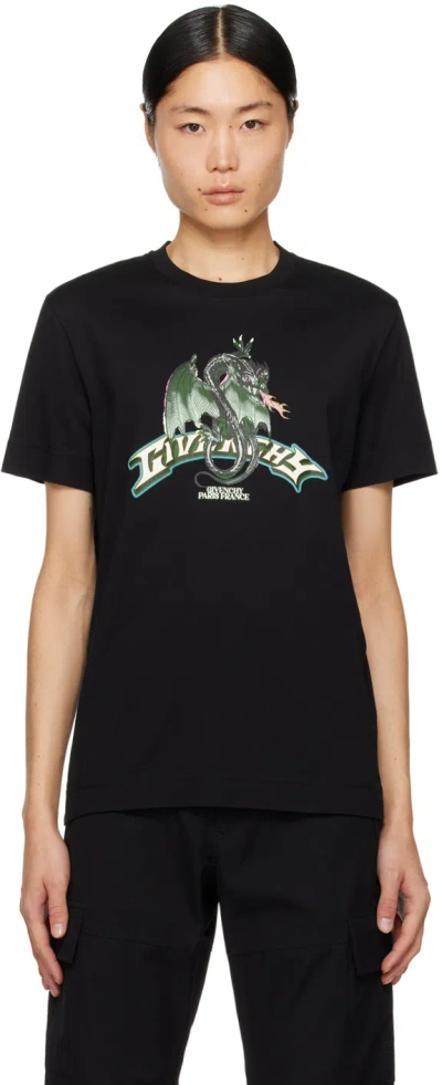 Givenchy Black Bonded T-shirt In 001-black