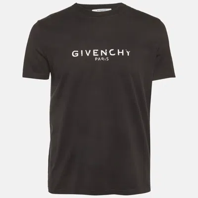 Pre-owned Givenchy Black Broken Logo Print Cotton T-shirt M