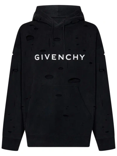 Givenchy Black Brushed Cotton Hoodie