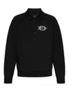 Givenchy Embroidered Logo Fleece Polo Sweatshirt In Black