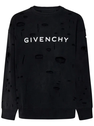 Givenchy Black Brushed Cotton Sweatshirt
