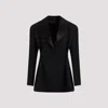Givenchy Tricotine Wool Tuxedo Blazer In Black