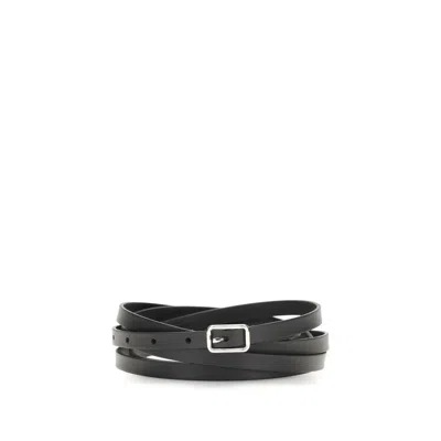 GIVENCHY BLACK CALF LEATHER BOS TAURUS BELT