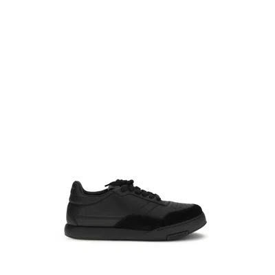 Givenchy Black Calf Leather Bos Taurus Low Top Sneakers In Multi