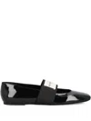 Givenchy Women Patent Leather Ballerinas With Maxi Logo Label In Black