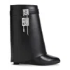 Givenchy Shark Lock 90 Leather Ankle Boots Shoes In Black