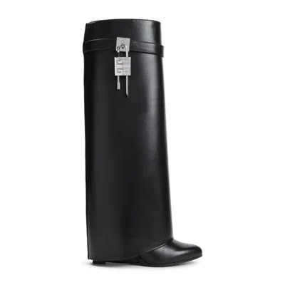 Givenchy Black Calf Leather Shark Lock Pant 90 Ankle Boots