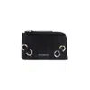 Givenchy Voyou Zipped Cardholder In Tumbled Leather In Black