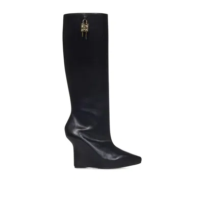 Givenchy G-lock Leather Boots Women In Black