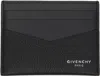 Givenchy Black Card Holder With V Detail And Logo Lettering On The Front In Leather Man In Black
