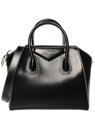 Givenchy Black Calfskin Leather Contrast Topstitch Small Antigona (authentic  Pre-loved)