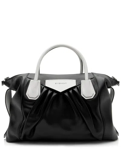 Pre-owned Givenchy Black Calfskin Soft Antigona Medium Satchel (authentic Pre-loved)