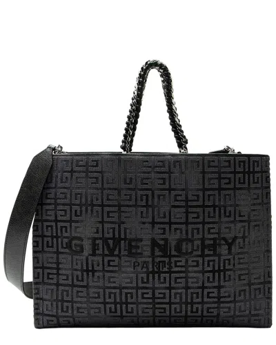 Pre-owned Givenchy Black Canvas 4g Embroidered Chain Medium G-tote (authentic Pre-loved)