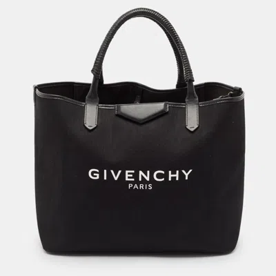 Pre-owned Givenchy Black Canvas And Leather Antigona Shopper Tote