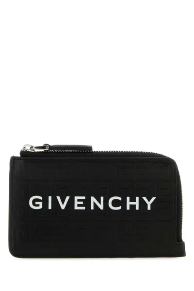 Givenchy Black Canvas And Leather G-cut 4g Card Holder In Brown