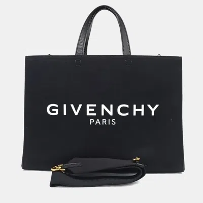 Pre-owned Givenchy Black Canvas Canvas G Tote Bag Medium