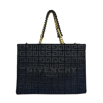 Pre-owned Givenchy Black Canvas Leather Handbag Shoulder Bag ()