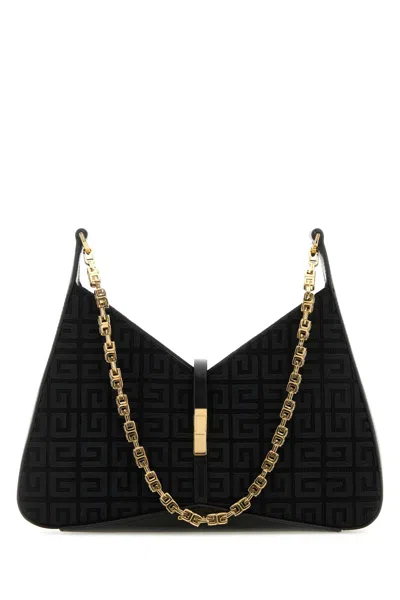 Givenchy Logo Embroidered Cut Out Small Shoulder Bag In Black