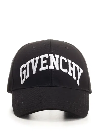 Givenchy Black Cap With Logo Hats Black