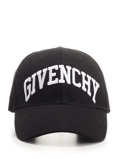 Givenchy Black Cap With Logo In Nero