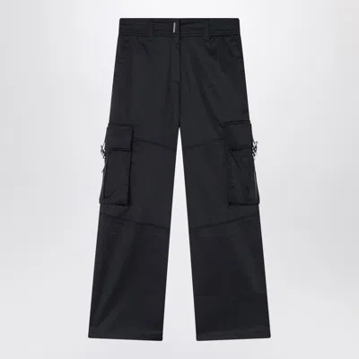 GIVENCHY BLACK CARGO PANTS IN COTTON BLEND