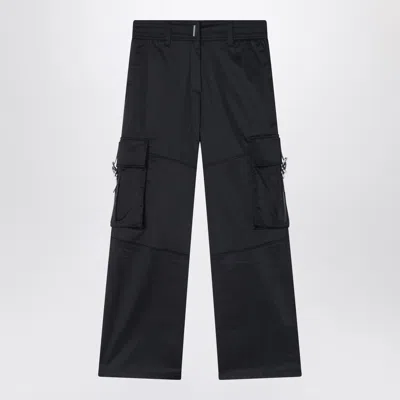 GIVENCHY GIVENCHY BLACK CARGO PANTS IN COTTON BLEND